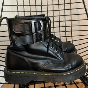 Womens Dr. Martens 1460 8-Eye Bex Buckle Boot - Black